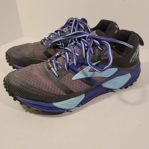 Brooks Cascadia 12 GTX Trail Running Shoes Women Size 7 B Gray Blue NO INSOLES